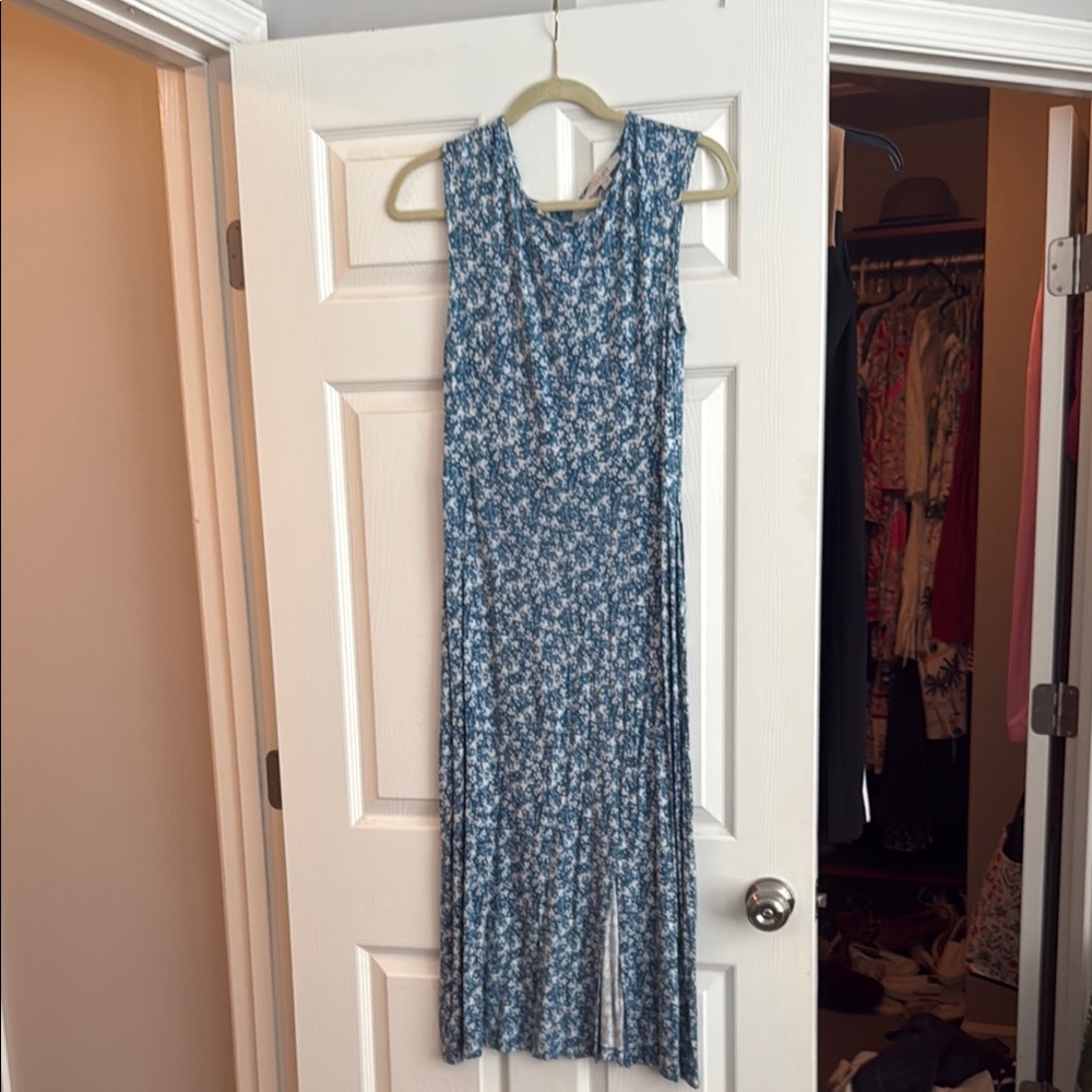 LOFT Blue Floral Maxi Dress